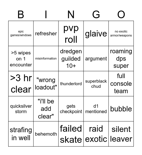 lfg bingo Card