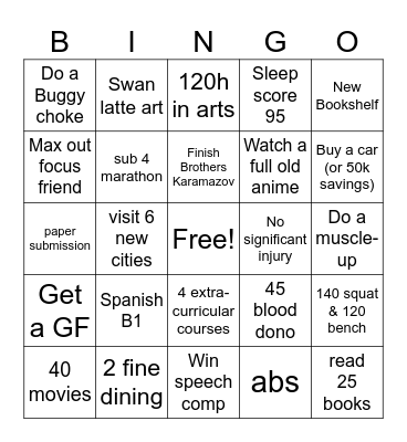 2026 Bingo Card