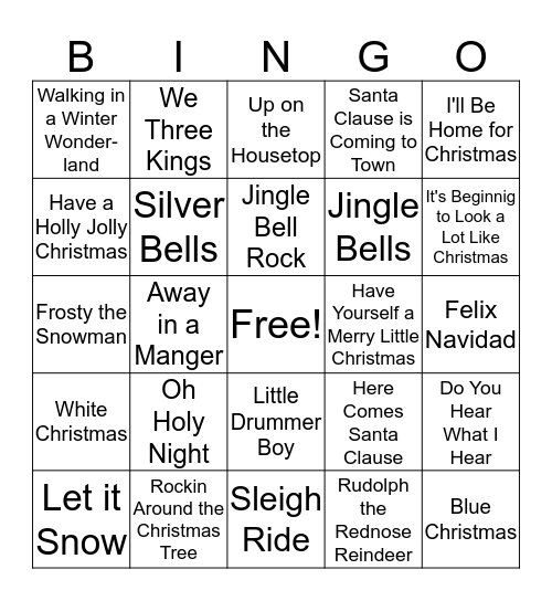 Christmas Bingo Card