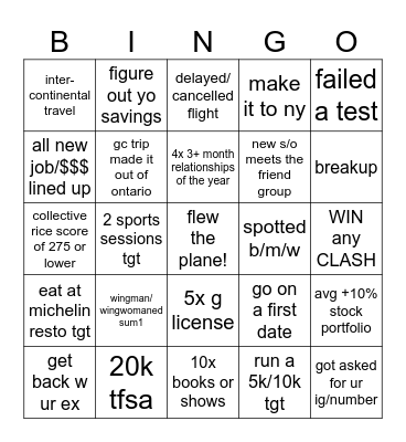 tower 2026 Bingo Card