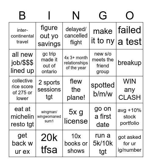 tower 2026 Bingo Card