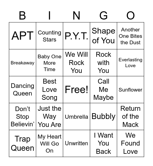 Lim Fam Bingo Card