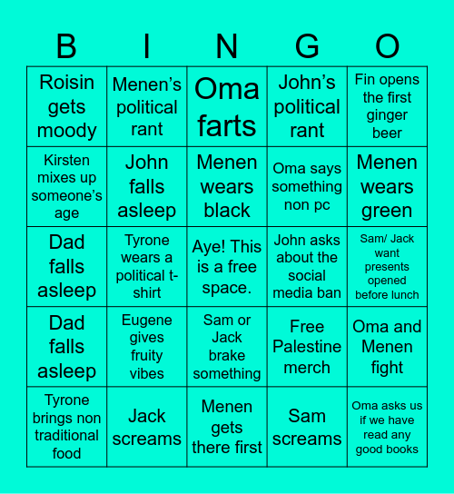 Potentially Christmas Bingo Card