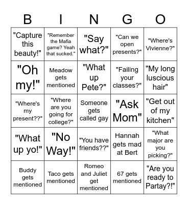 Fritz Bingo Card Bingo Card