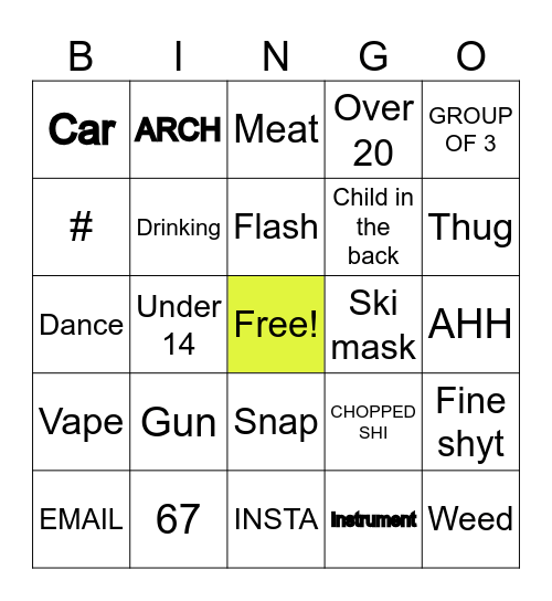 OME TV FLASHCARDS# Bingo Card