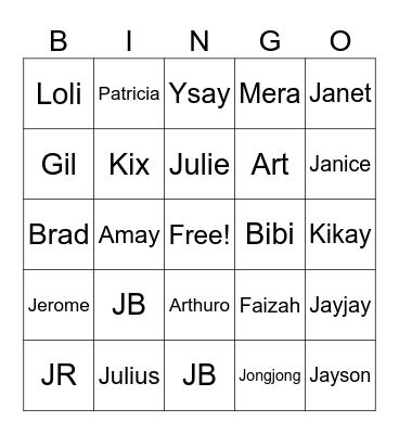 BINGO Card