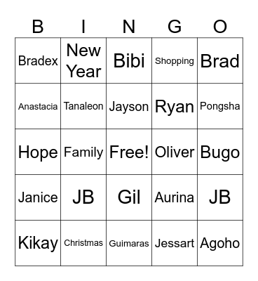 BINGO Card