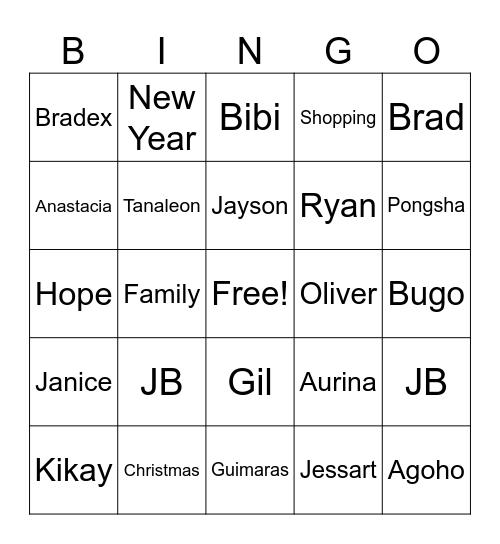BINGO Card