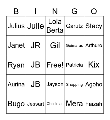 BINGO Card