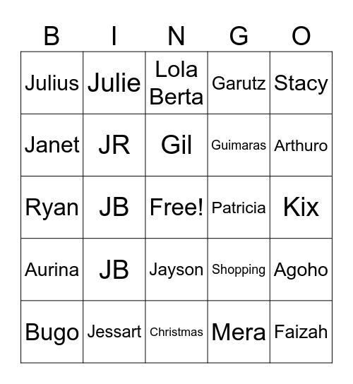 BINGO Card