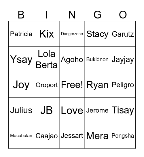 BINGO Card