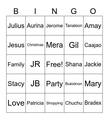 BINGO Card