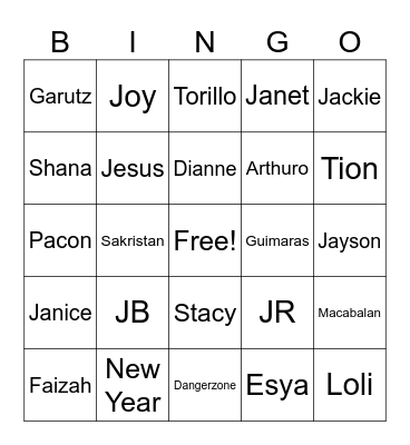 BINGO Card