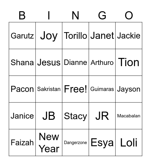 BINGO Card