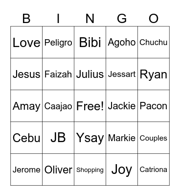 BINGO Card