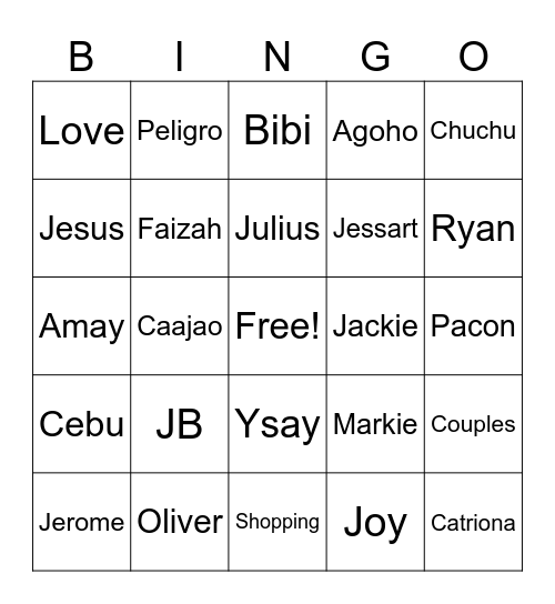 BINGO Card