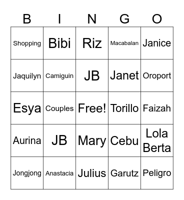 BINGO Card
