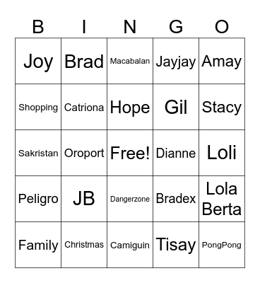 BINGO Card