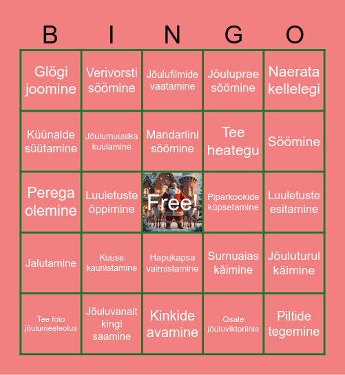Jõulubingo Card
