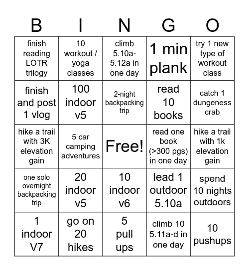 ⭐️ 2026 ⭐️ Bingo Card