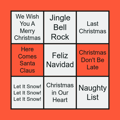 Cabrones X-Mas Bingo Card