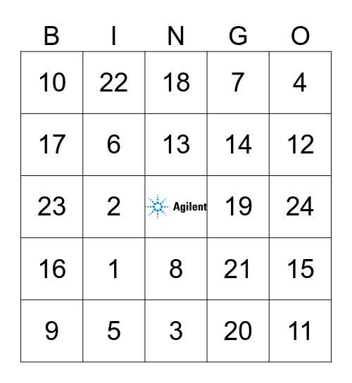 Agilent Bingo Card
