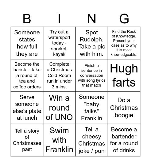 Christmas at Marble Bingo Card