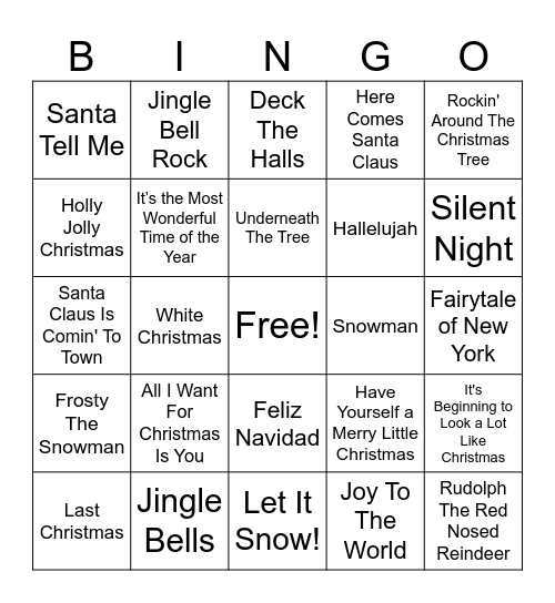 Christmas Bingo Card