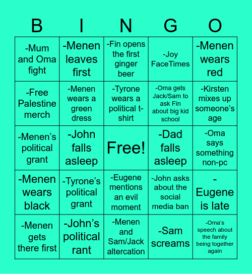 Potentially Christmas Bingo Card