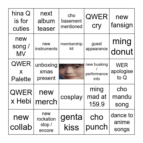 QWER X'MAS LIVE Bingo Card