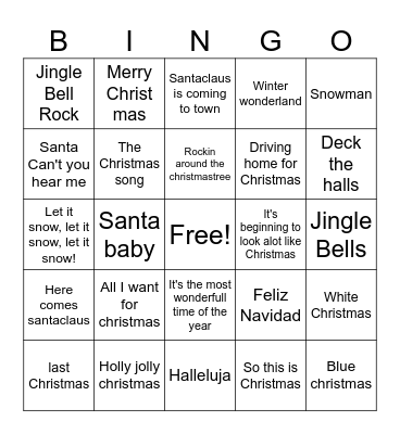 Christmas Bingo Card