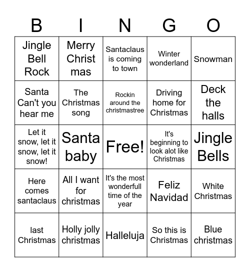 Christmas Bingo Card