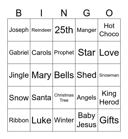 Christmas Bingo Card