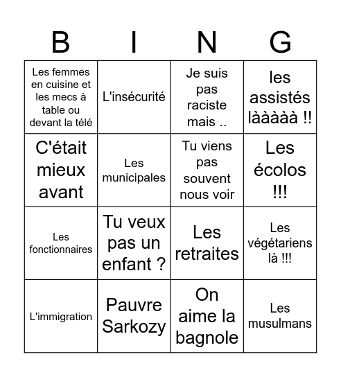 Bingo de Nöel Bingo Card