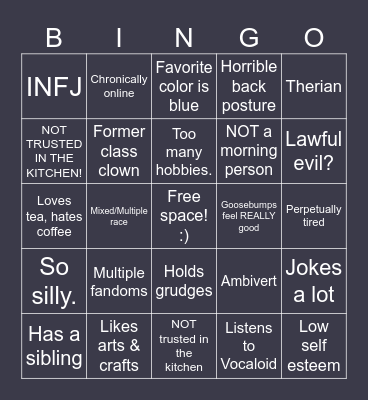 Cybr Kinnie Bingo (How Similar Are You To Me?) Bingo Card