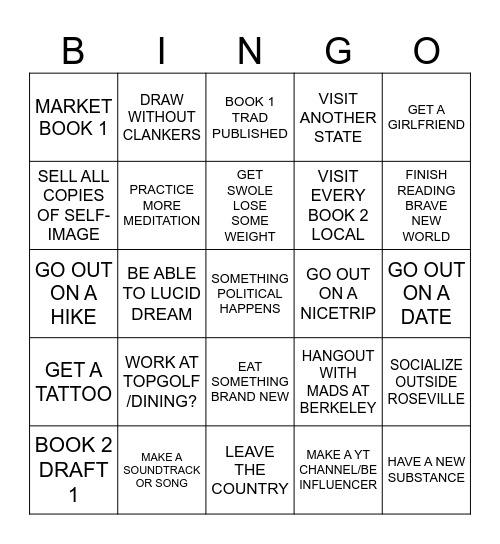 2026 Resolution Bingo Card