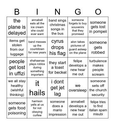 god this took forever Bingo Card