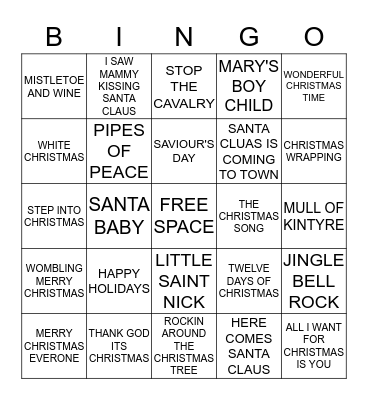 CHRISTMAS Bingo Card