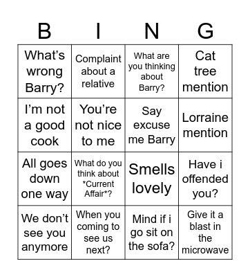 Maria Bingo Card