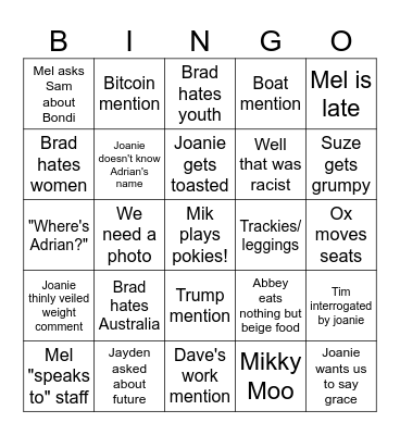So Wright its Wrong Bingo Card