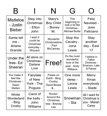 Christmas Bingo Card