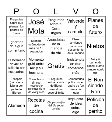 Cena de nochebuena Bingo Card