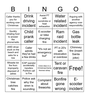 FENZ Xmas Bingo Card