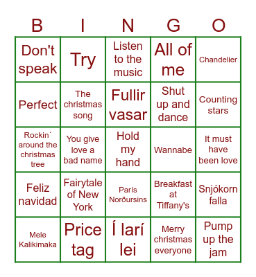 Jólabingó Bingo Card