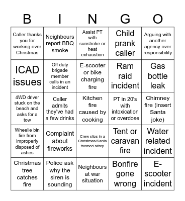 FENZ Xmas Bingo Card