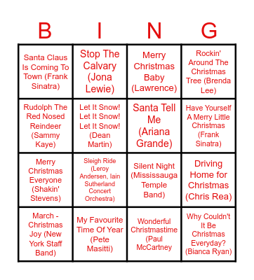 Kerst Bingo Amsterdam LdH Bingo Card