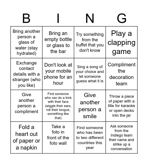 Cozy Club Pre Eng Bingo Card
