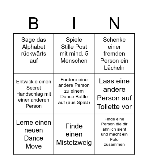 COZY CLUB PARTY DEU Bingo Card