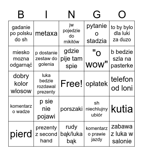 Christmas Bingo Card