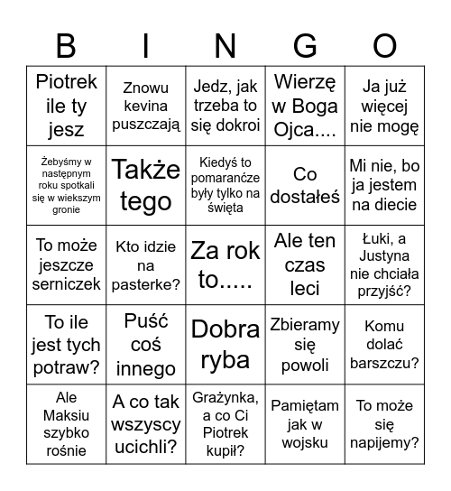 Bingo łukiego Bingo Card